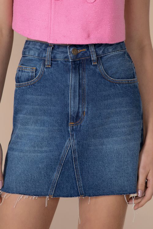 Saia Loren Jeans Médio