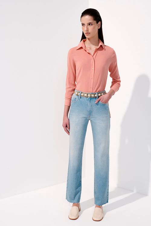 Calça Rose Jeans Médio