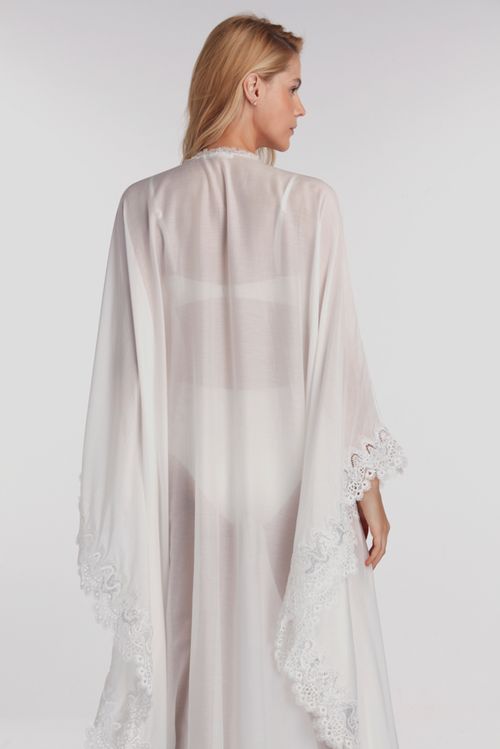 Kaftan Bordado Paetê Off White