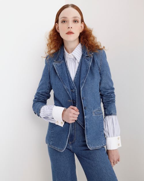 Blazer Yasmin Jeans Médio